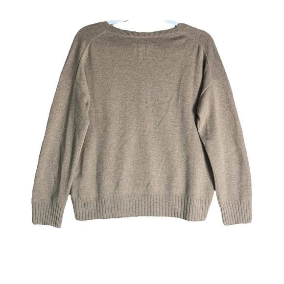 Nili Lotan 100% Brown Cashmere V-Neck Knit Sweater Sz S Quiet Luxury Cozy Chic - Picture 3 of 6